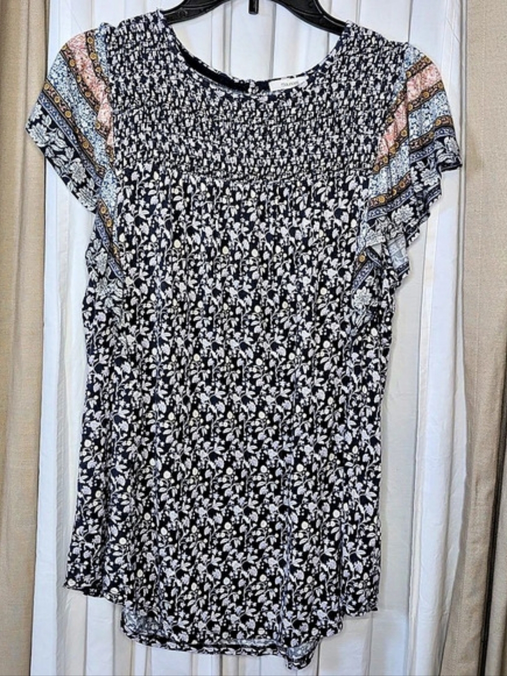 maurices Floral Tunic in Black & White XXL Like New